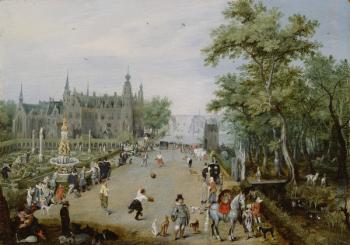 A Jeu de Paume Before a Country Palace, c.1614 (oil on panel) | Obraz na stenu