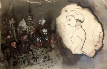 Fracta Juventus, 1864 (pen & ink and gouache on paper) | Obraz na stenu
