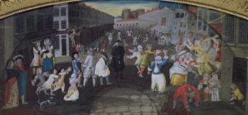 Street Performers at the Carnival Populaire, Rue Saint Antoine, c.1670 (oil on canvas) | Obraz na stenu