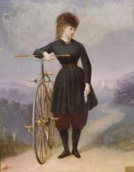 Blanche d'Antigny (1840-74) and her Velocipede (oil on canvas) | Obraz na stenu