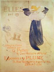 'Elles' frontispiece for the 1896 exhibition at La Plume, 31 rue Bonaparte, Paris from 22nd April. Editions G Pellet, 9 quai Voltaire, Paris, 1896 (Crayon, brush, and spatter lithograph printed in four colors on beige wove paper) | Obraz na stenu
