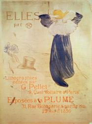 'Elles' frontispiece for the 1896 exhibition at La Plume, 31 rue Bonaparte, Paris from 22nd April. Editions G Pellet, 9 quai Voltaire, Paris, 1896 (Crayon, brush, and spatter lithograph printed in four colors on beige wove paper) | Obraz na stenu