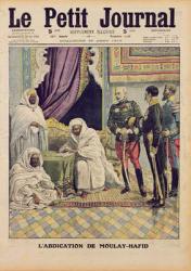 Abdication of Moulay-Hafid, Sultan of Morocco, cover illustration of 'Le Petit Journal', 25 August, 1912 (colour litho) | Obraz na stenu