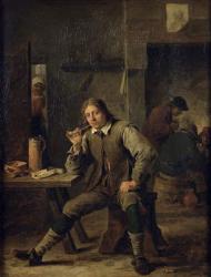 A Smoker Leaning on a Table, 1643 (oil on canvas) | Obraz na stenu