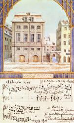 The Leipzig Gewandhaus with a piece of music by Felix Mendelssohn (1809-47) (w/c on paper) | Obraz na stenu