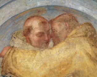 The meeting of St Francis and St Dominic (fresco) | Obraz na stenu