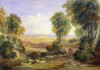 The Junction of the Severn and the Wye with Chepstow in the Distance, 1830 (w/c on paper) | Obraz na stenu