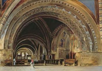 The Interior of the Lower Basilica of St. Francis of Assisi, 1839 (w/c & gouache with gum arabic) | Obraz na stenu