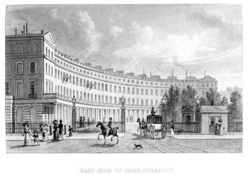 East Side of Park Crescent, 1830 (engraving) | Obraz na stenu