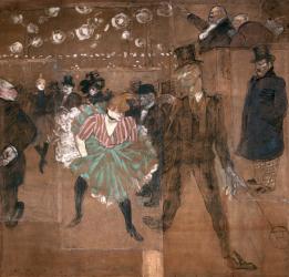 Dancing at the Moulin Rouge: La Goulue (1870-1927) and Valentin le Desosse (1843-1907) 1895 (oil on canvas) | Obraz na stenu