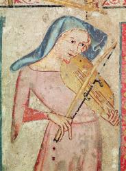 The Female Saints at the Tomb and the Resurrection, detail of the violin player, 1330 (fresco) | Obraz na stenu