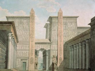 The Entrance to the Temple, Act I scene iii, set design for 'The Magic Flute' by Wolfgang Amadeus Mozart (1756-91) (w/c on paper) | Obraz na stenu