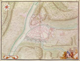 Namur and the surrounding area, from 'Atlas de Louis XIV. Plans des places etrangeres', 1665 (pen, ink & wash) | Obraz na stenu