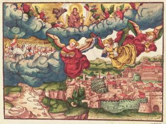 Last Judgement, from the Luther Bible, c.1530 (coloured woodcut) | Obraz na stenu