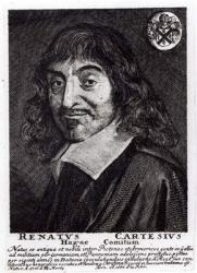 Portrait of Rene Descartes (1596-1650) (engraving) (b&w photo) | Obraz na stenu