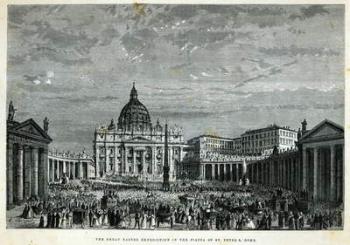 The Great Easter Benediction in the Piazza of St. Peter's, Rome (engraving) | Obraz na stenu