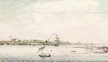 View of the town and fort of Detroit, late eighteenth century (w/c on paper) | Obraz na stenu