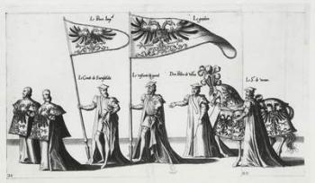 Imperial banner at the Funeral Procession of Emperor Charles V, 1559 (engraving) | Obraz na stenu