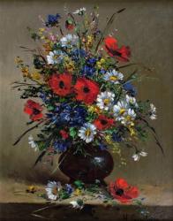 Poppies and Daisies (oil on canvas) | Obraz na stenu