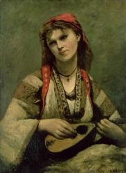 Christine Nilson (1843-1921) or The Bohemian with a Mandolin, 1874 (oil on canvas) | Obraz na stenu