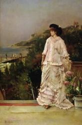 Woman on a Terrace, 1882 (oil on canvas) | Obraz na stenu