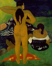 Tahitian Women Bathing, 1892 (oil on paper, laid down on canvas) | Obraz na stenu