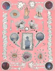 Iyengar DNA, 2016, (oil paint, collage, pen, pencil on card) | Obraz na stenu