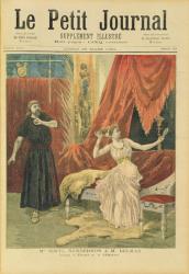 Mademoiselle Sibyl Sanderson (1865-1903) and Monsieur Jean Francois Delmas (1861-1933) in 'Thais' by Jules Massenet (1841-1912) from 'Le Petit Journal', 26th March 1894 (coloured engraving) | Obraz na stenu