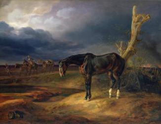 Ownerless Horse on the Battlefield at Moshaisk in 1812, 1834 (oil on panel) | Obraz na stenu