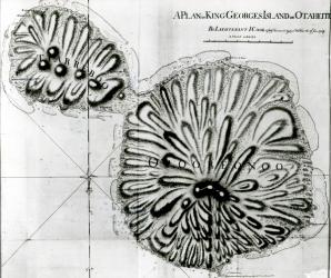 A Plan of King Georges Island or Otheite, 1769 (litho) (b/w photo) | Obraz na stenu