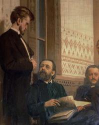 Eduard Frantsovitch Napravnik (1839-1916) and Bedrich Smetana (1824-84), from Slavonic Composers, 1890s (oil on canvas) | Obraz na stenu