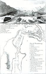 A Perspective View of Lake George and a Plan of Ticonderoga (engraving) (b/w photo) | Obraz na stenu