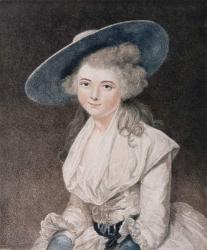 The Honourable Miss Bingham (d.1831)engraved by Francesco Bartolozzi (1727-1815) published by E. M. Diemar, 1786 (stipple engraving) | Obraz na stenu