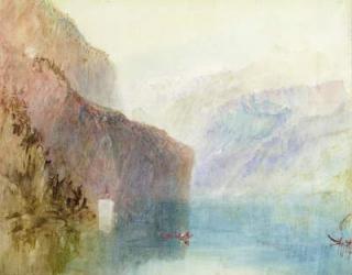 Tell's Chapel, Lake Lucerne, c.1841 (w/c with pen on paper) | Obraz na stenu