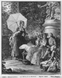 The delights of motherhood, engraved by Isidore Stanislas Helman (1749-1809) 1776 (engraving) (b/w photo) | Obraz na stenu
