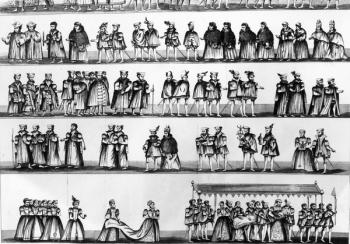 Procession at the Christening of Prince Arthur, son of Henry VII, engraved in 1782 (engraving) | Obraz na stenu