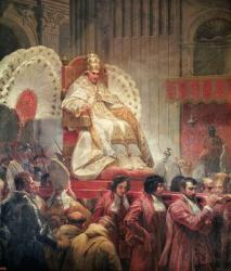 Pope Pius VIII (1761-1830) in St. Peter's on the Sedia Gestatoria, 1829 (oil on canvas) (see also 182515) | Obraz na stenu