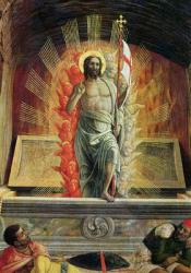 The Resurrection, right hand predella panel from the Altarpiece of St. Zeno of Verona, 1456-60 (oil on panel) (detail of 214239) | Obraz na stenu