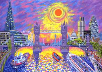 Sunset:Pool Of London, 2013, (acrylic on canvas) | Obraz na stenu