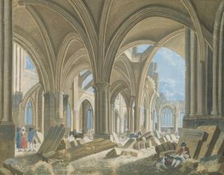 Demolition of the Church of Saint-Jean-en-Greve, c.1800 (gouache on paper) | Obraz na stenu