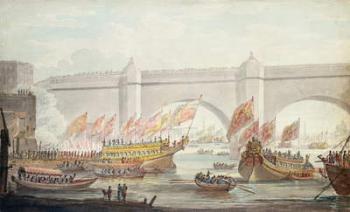 The Lord Mayor landing at Westminster, with a View of the Bridge, 1840 (w/c on paper) | Obraz na stenu
