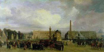 The Ceremony for the Return of Napoleon's Ashes in 1840: The Cortege Entering the Place de la Concorde, after 1840 (oil on canvas) | Obraz na stenu