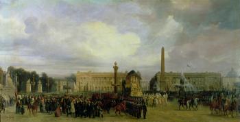 The Ceremony for the Return of Napoleon's Ashes in 1840: The Cortege Entering the Place de la Concorde, after 1840 (oil on canvas) | Obraz na stenu