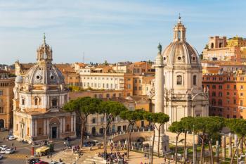Piazza della Madonna di Loreto and Trajan's Column, Rome, Italy (photo) | Obraz na stenu