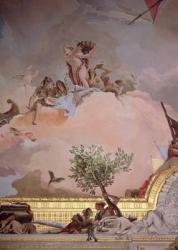 The Glory of Spain IV, from the Ceiling of the Throne Room, 1764 (fresco) (detail, see also 61757, 61758, 62096) | Obraz na stenu