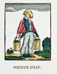 The Water Carrier, plate 220 from 'Les Petits Metiers' (coloured engraving) | Obraz na stenu