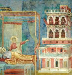 St. Francis Dreams of a Palace full of Weapons, 1297-99 (fresco) | Obraz na stenu