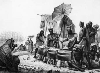 Black Women selling Angou, from 'Travels in Brazil', engraved by Thierry Freres (fl.1827-45), 1835 (litho) | Obraz na stenu
