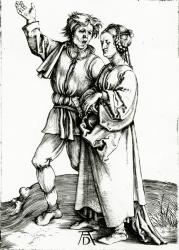 A rustic couple, engraved by Johannes Wierix, c.1565 (engraving) | Obraz na stenu