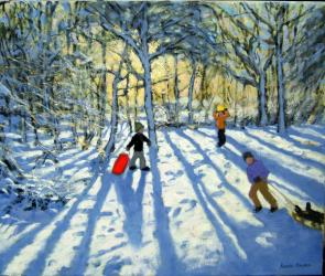 Woodland in winter, near Ashbourne, Derbyshire (oil on canvas) | Obraz na stenu